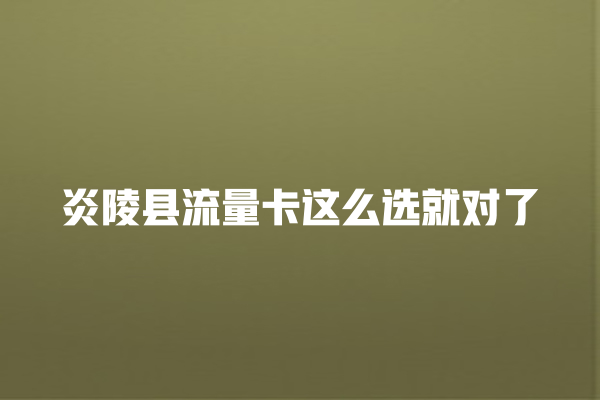 炎陵县流量卡这么选就对了