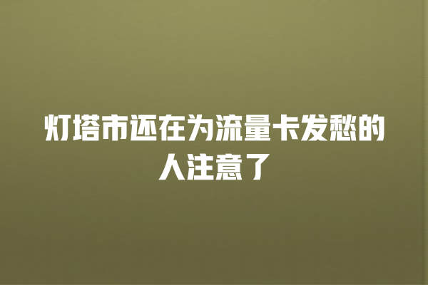 灯塔市还在为流量卡发愁的人注意了