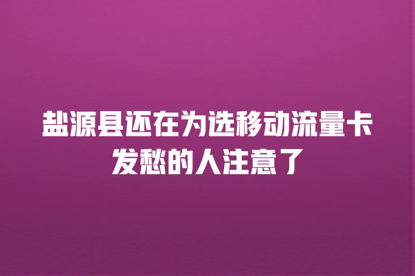 盐源县还在为选移动流量卡发愁的人注意了