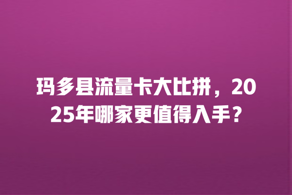 玛多县流量卡大比拼，2025年哪家更值得入手？