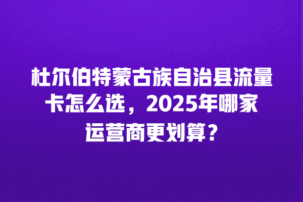 杜尔伯特蒙古族自治县流量卡怎么选，2025年哪家运营商更划算？