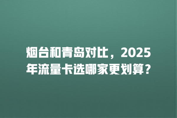 烟台和青岛对比，2025年流量卡选哪家更划算？