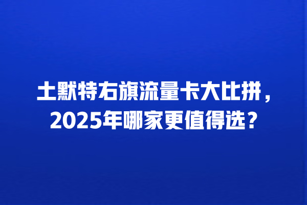 土默特右旗流量卡大比拼，2025年哪家更值得选？
