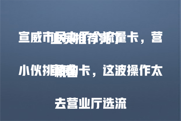 宣威市民办了个流量卡，营业员推荐亮了  

宣威小伙挑移动卡，这波操作太机智  

去营业厅选流量卡，工作人员一句话点醒我