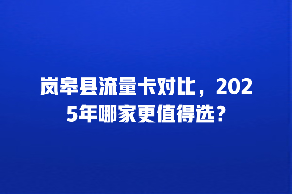 岚皋县流量卡对比，2025年哪家更值得选？