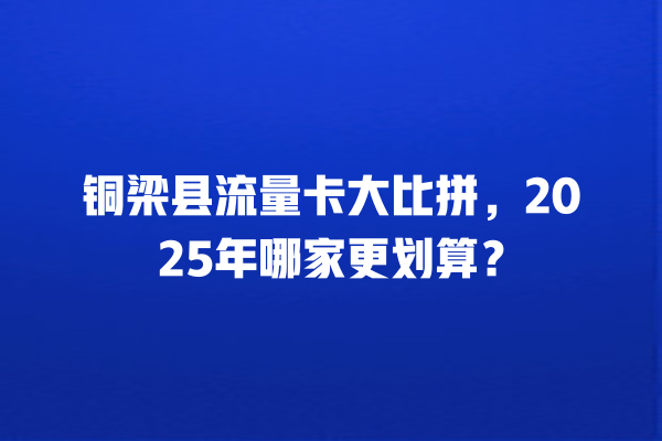 铜梁县流量卡大比拼，2025年哪家更划算？