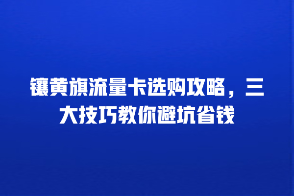 镶黄旗流量卡选购攻略，三大技巧教你避坑省钱