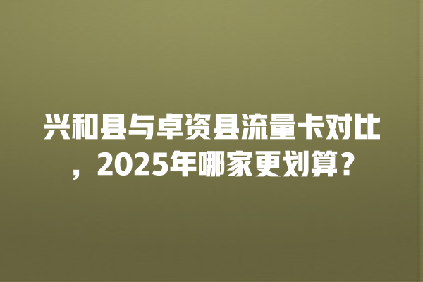兴和县与卓资县流量卡对比，2025年哪家更划算？