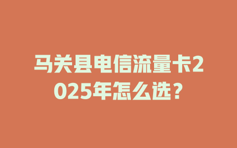 马关县电信流量卡2025年怎么选？