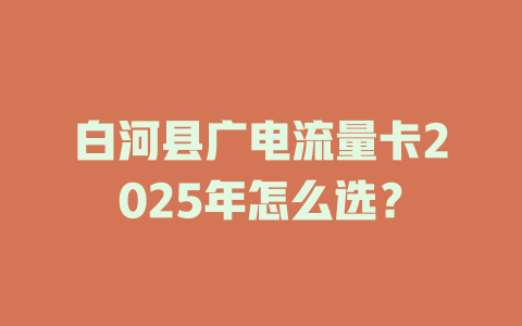 白河县广电流量卡2025年怎么选？