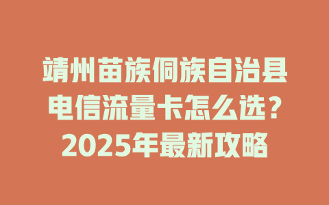 靖州苗族侗族自治县电信流量卡怎么选？2025年最新攻略