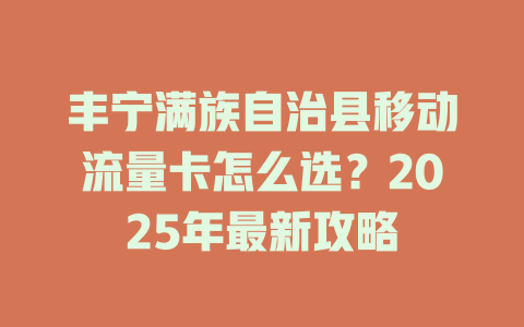 丰宁满族自治县移动流量卡怎么选？2025年最新攻略