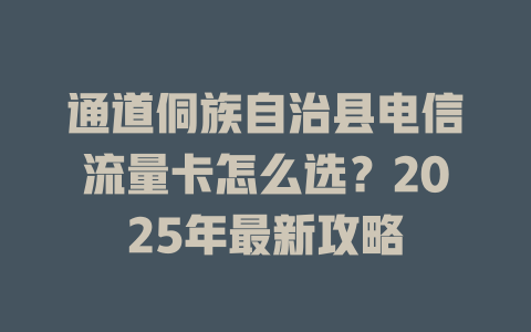 通道侗族自治县电信流量卡怎么选？2025年最新攻略