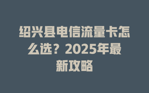 绍兴县电信流量卡怎么选？2025年最新攻略