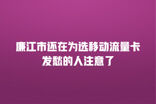 廉江市还在为选移动流量卡发愁的人注意了