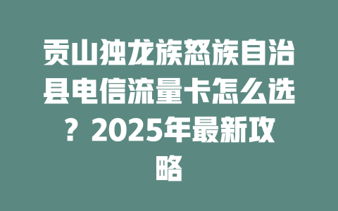 贡山独龙族怒族自治县电信流量卡怎么选？2025年最新攻略