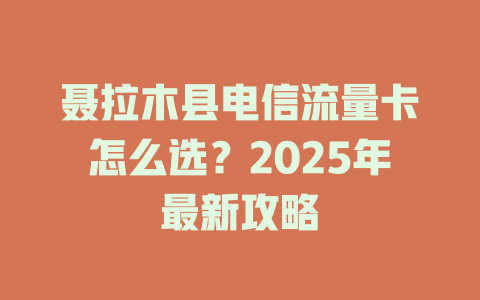 聂拉木县电信流量卡怎么选？2025年最新攻略