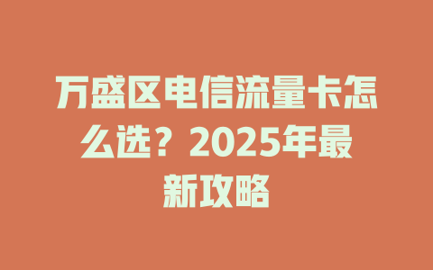万盛区电信流量卡怎么选？2025年最新攻略