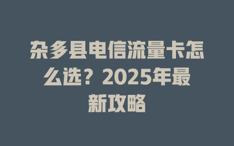 杂多县电信流量卡怎么选？2025年最新攻略