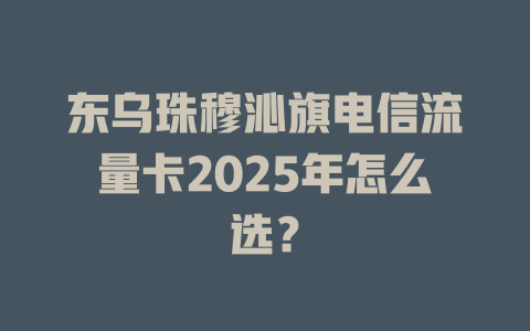 东乌珠穆沁旗电信流量卡2025年怎么选？