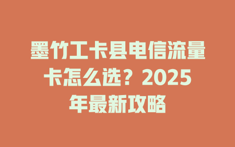 墨竹工卡县电信流量卡怎么选？2025年最新攻略