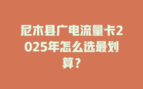 尼木县广电流量卡2025年怎么选最划算？
