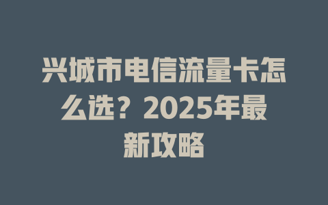 兴城市电信流量卡怎么选？2025年最新攻略