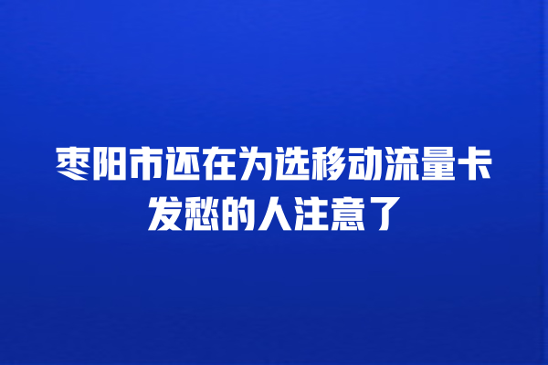 枣阳市还在为选移动流量卡发愁的人注意了