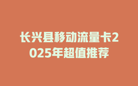 长兴县移动流量卡2025年超值推荐