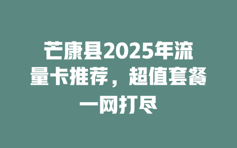芒康县2025年流量卡推荐，超值套餐一网打尽
