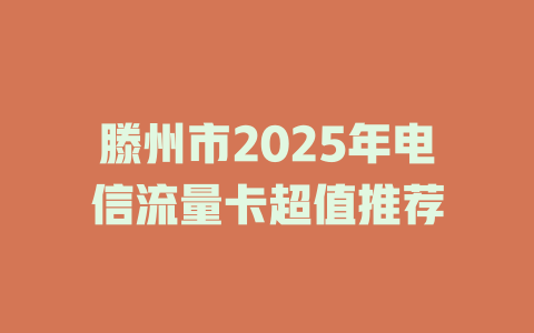 滕州市2025年电信流量卡超值推荐