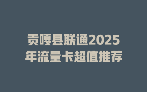 贡嘎县联通2025年流量卡超值推荐