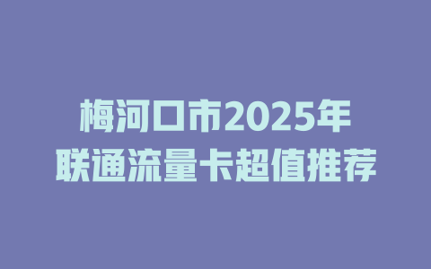 梅河口市2025年联通流量卡超值推荐