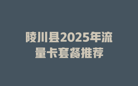 陵川县2025年流量卡套餐推荐