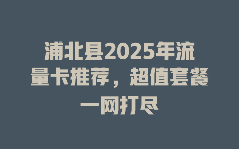 浦北县2025年流量卡推荐，超值套餐一网打尽