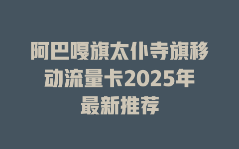 阿巴嘎旗太仆寺旗移动流量卡2025年最新推荐