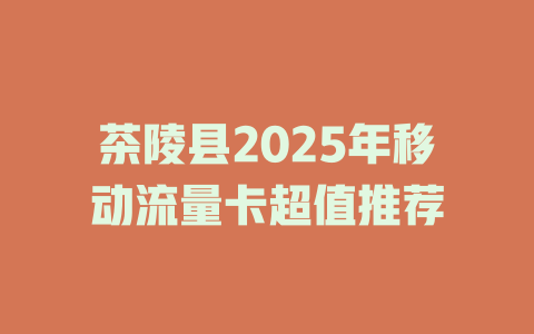 茶陵县2025年移动流量卡超值推荐