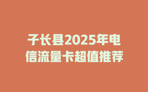 子长县2025年电信流量卡超值推荐