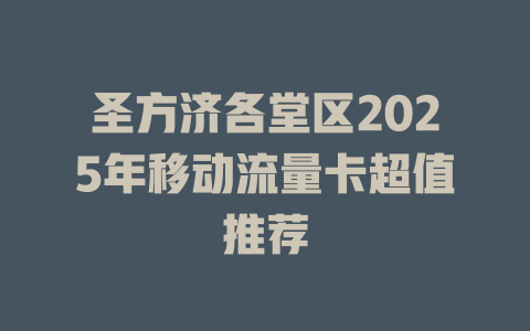 圣方济各堂区2025年移动流量卡超值推荐