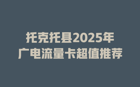 托克托县2025年广电流量卡超值推荐