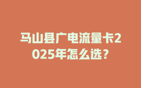 马山县广电流量卡2025年怎么选？