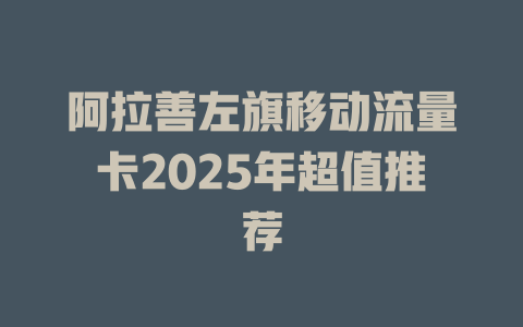 阿拉善左旗移动流量卡2025年超值推荐