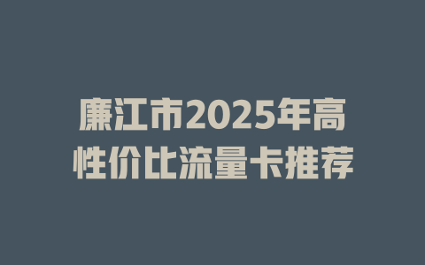廉江市2025年高性价比流量卡推荐