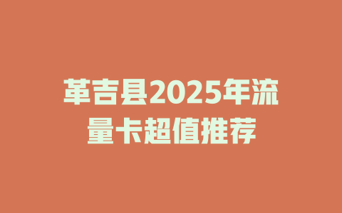 革吉县2025年流量卡超值推荐
