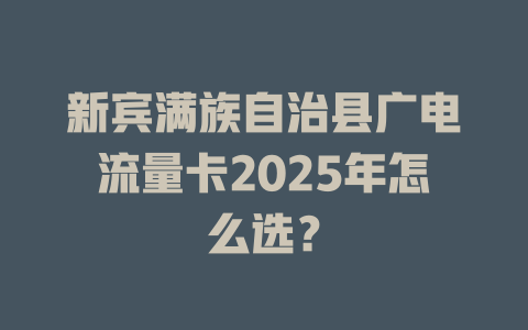 新宾满族自治县广电流量卡2025年怎么选？