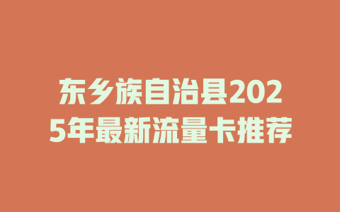东乡族自治县2025年最新流量卡推荐