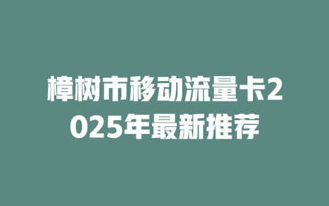 樟树市移动流量卡2025年最新推荐