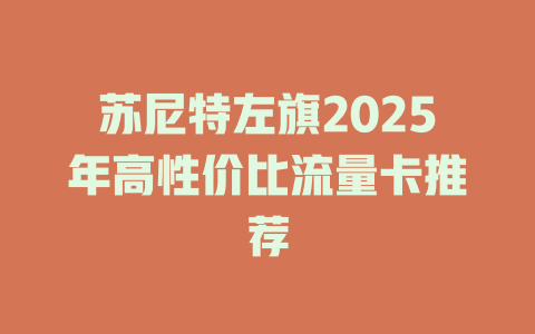 苏尼特左旗2025年高性价比流量卡推荐