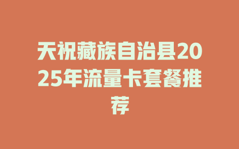 天祝藏族自治县2025年流量卡套餐推荐