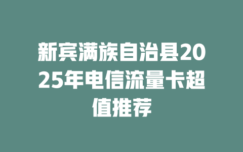 新宾满族自治县2025年电信流量卡超值推荐